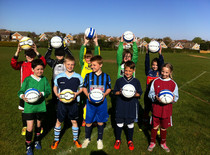 Team captains with Fairtrade footballs